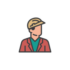 Architect avatar filled outline icon