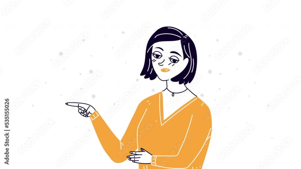Poster elegant busiensswoman indexing character animation