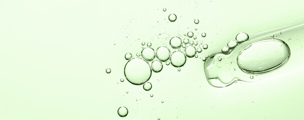 The texture of a facial serum or cosmetic gel. Close-up, macro photography