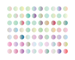 Pastel gradient smooth and vibrant color set. gradient set round Vector Template for design
