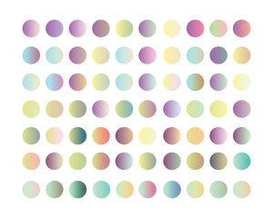 Pastel gradient smooth and vibrant color set. gradient set round Vector Template for design
