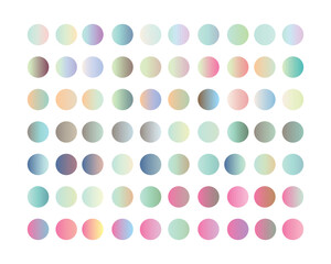 Pastel gradient smooth and vibrant color set. gradient set round Vector Template for design
