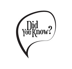 did you know sign on white background	