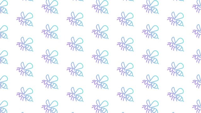 Bee Flying White Animated Loop Background 4K