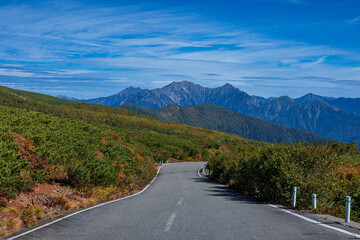槍ヶ岳と穂高連峰　乗鞍岳位ヶ原からの眺望