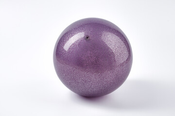 Purple ball for rhythmic gymnastics on a white background. 