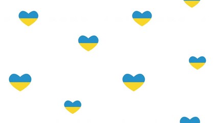 ukraine flags in hearts peace animation