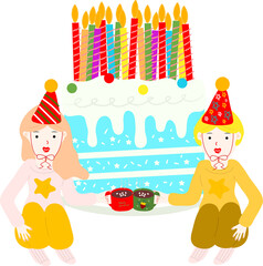 Christmas background. Wrapping paper. Christmas print supplies. Christmas party happy people celebrating Christmas flat illustration