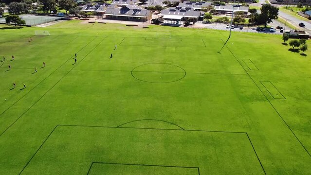 Aerial View Over Community Football Field, Riverlinks Park Clarkson Perth