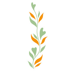 Abstract outline leaves. Transparent PNG.