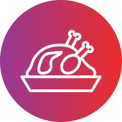 Roasted Chicken Icon Style