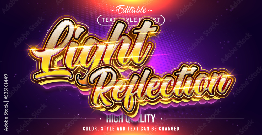 Aufkleber Editable text style effect - Light Reflection text style theme.