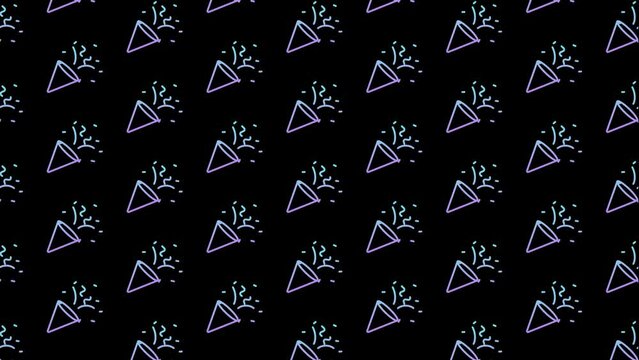 Confetti Black Animated Loop Background 4K