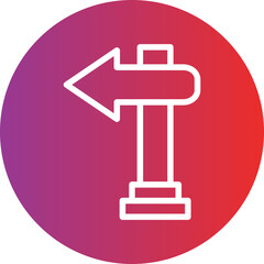 Signboard Left Icon Style