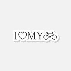 I love my bike sticker icon isolated on white background