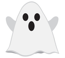 graphic design of white cloth ghost. can be used for products or content on halloween