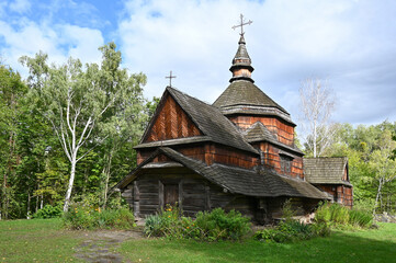 Old wooden church in the village 