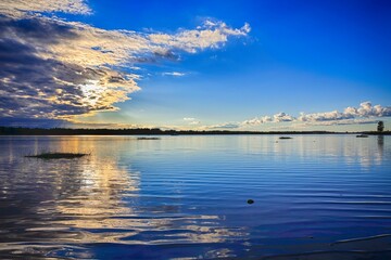 sunset over the lake