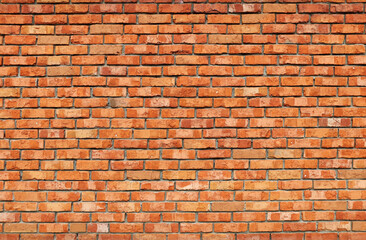 Full horizontal texture of old brick wall