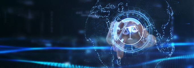 Business, Technology, Internet and network concept. Labor law, Lawyer, Attorney at law, Legal advice concept on virtual screen.