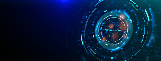 Business Transformation. Future and Innovation Internet and network concept.  3d illustration