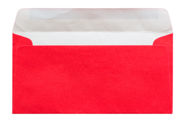 open red envelope isolated with clipping path for mockup