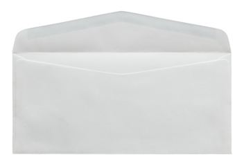 open white envelope isolated with clipping path for mockup