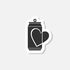 Love Beer logo design sticker icon isolated on white background