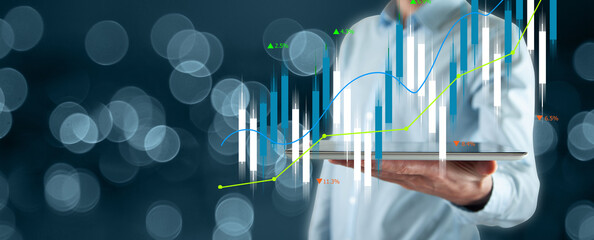 The man clicks on the screen of the phone.