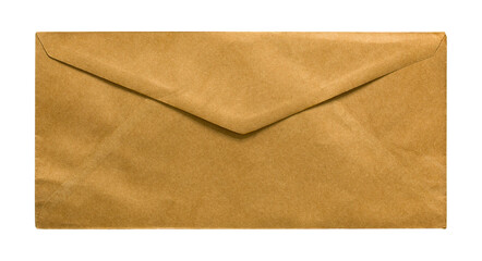 brown envelope isolated with clipping path for mockup - obrazy, fototapety, plakaty