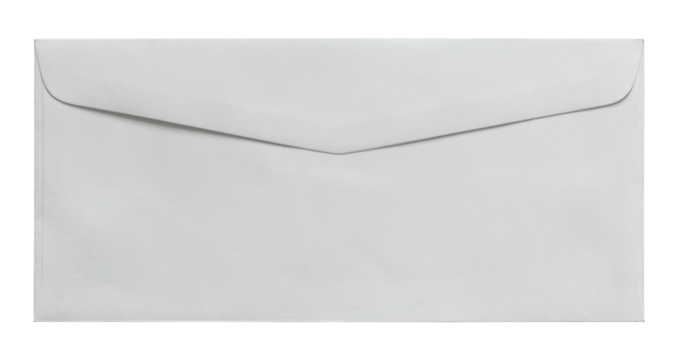 white envelope isolated with clipping path for mockup
