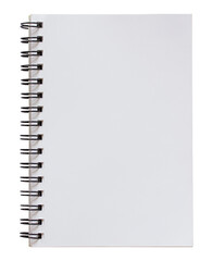 blank white spiral notebook isolated with clipping path for mockup