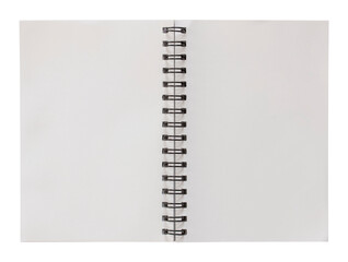open spiral notebook isolated with clipping path for mockup