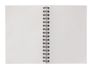 open spiral notebook isolated with clipping path for mockup