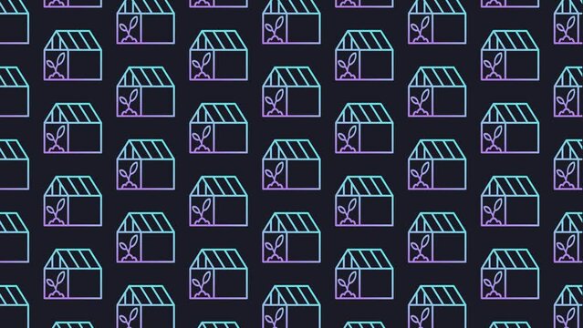 Greenhouse Dark Blue Animated Loop Background 4K