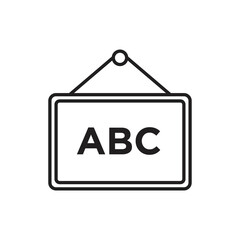 ABC white board icon. ABC chalkboard vector. School board with ABC letters. isolated on white background