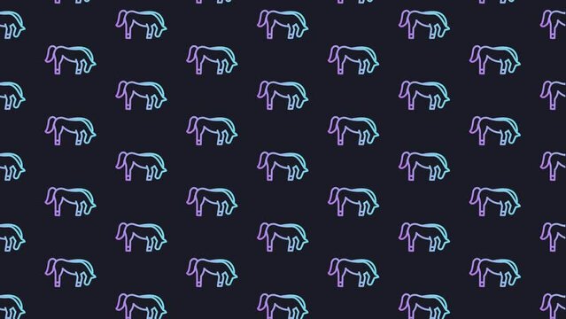 Horse Dark Blue Animated Loop Background 4K
