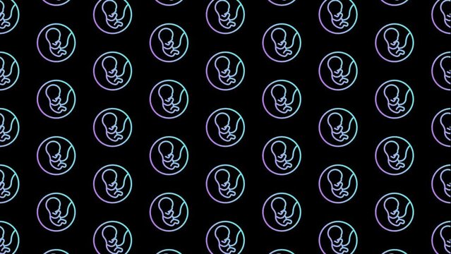Human Fetus Black Animated Loop Background 4K