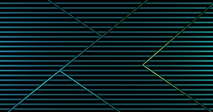 Colorful abstation, wall with running neon flashes. High quality 4k footage