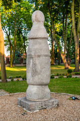 The oldest milepost in East-Central Europe. Konin, Greater Poland Voivodeship, Poland.