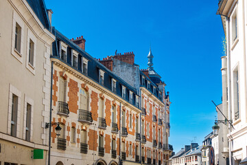Fototapeta na wymiar Street view of downtown in Orleans, France.