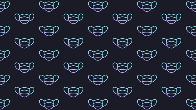 Medical Mask Dark Blue Animated Loop Background 4K