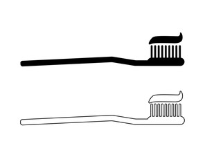 Toothbrush with toothpaste icon