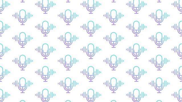 Microphone Recording White Animated Loop Background 4K