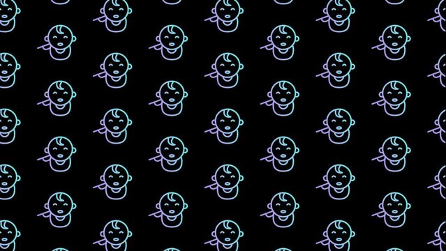 Mom Feeding Baby Black Animated Loop Background 4K