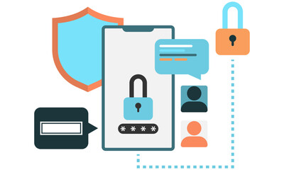 smartphone lock feature. locked smartphone with extra security