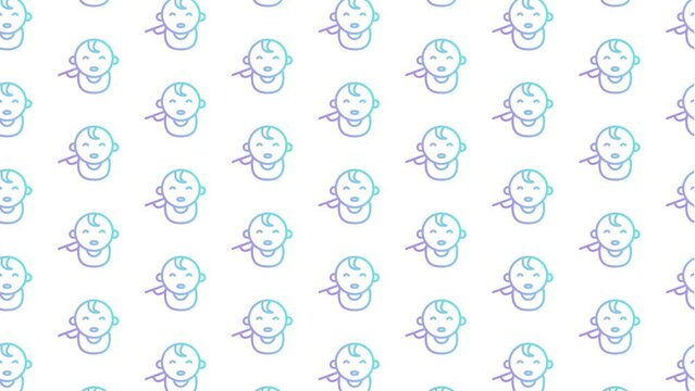 Mom Feeding Baby White Animated Loop Background 4K