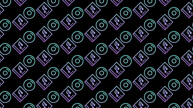Music Album Black Animated Loop Background 4K