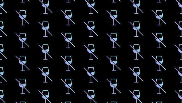 No Alcohol Black Animated Loop Background 4K