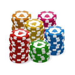 Casino and poker chips. Element for design creation. Realistic style.